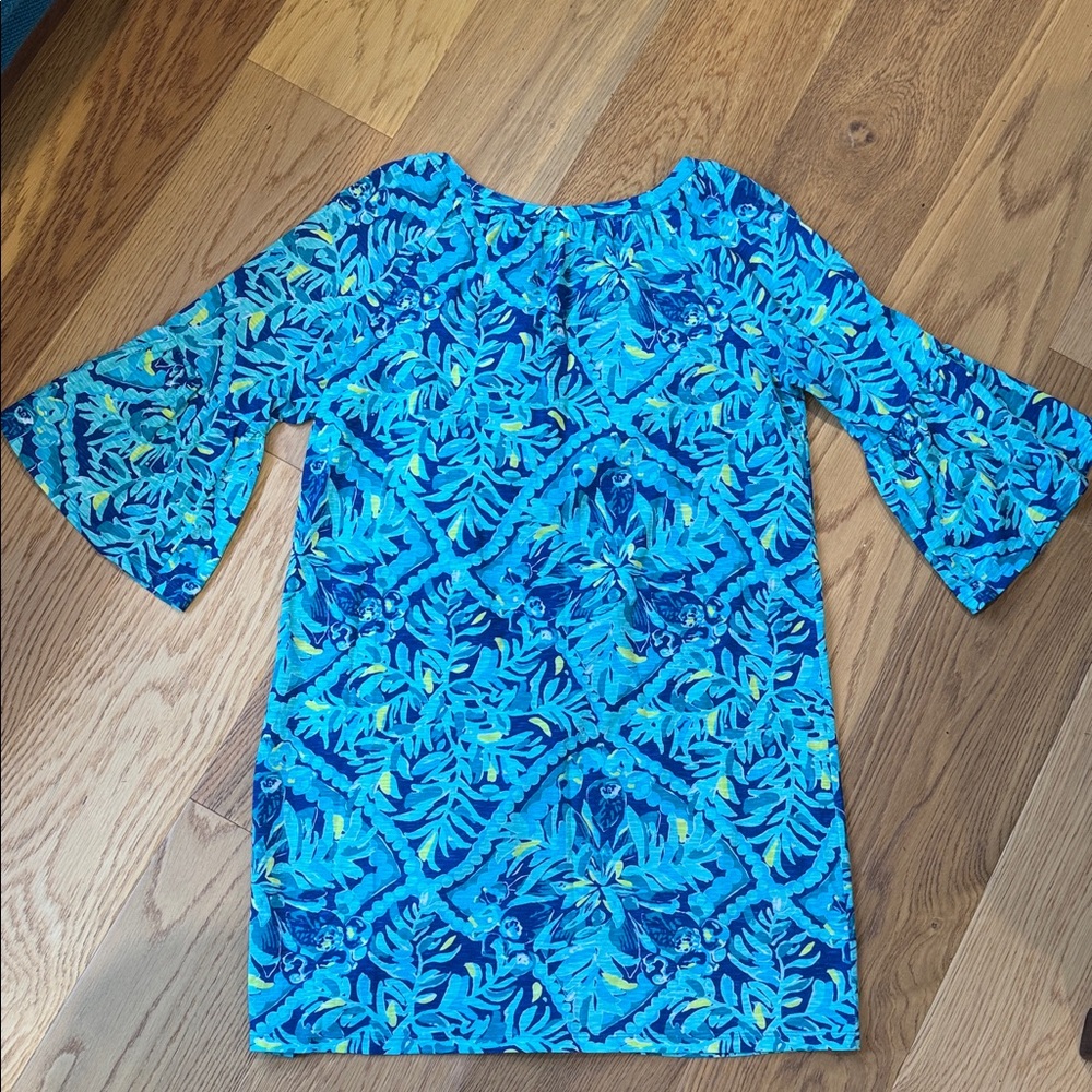 *Lilly Pulitzer Del Lago Tunic Dress Indigo Midnight Cove Womens Medium - Picture 12 of 13